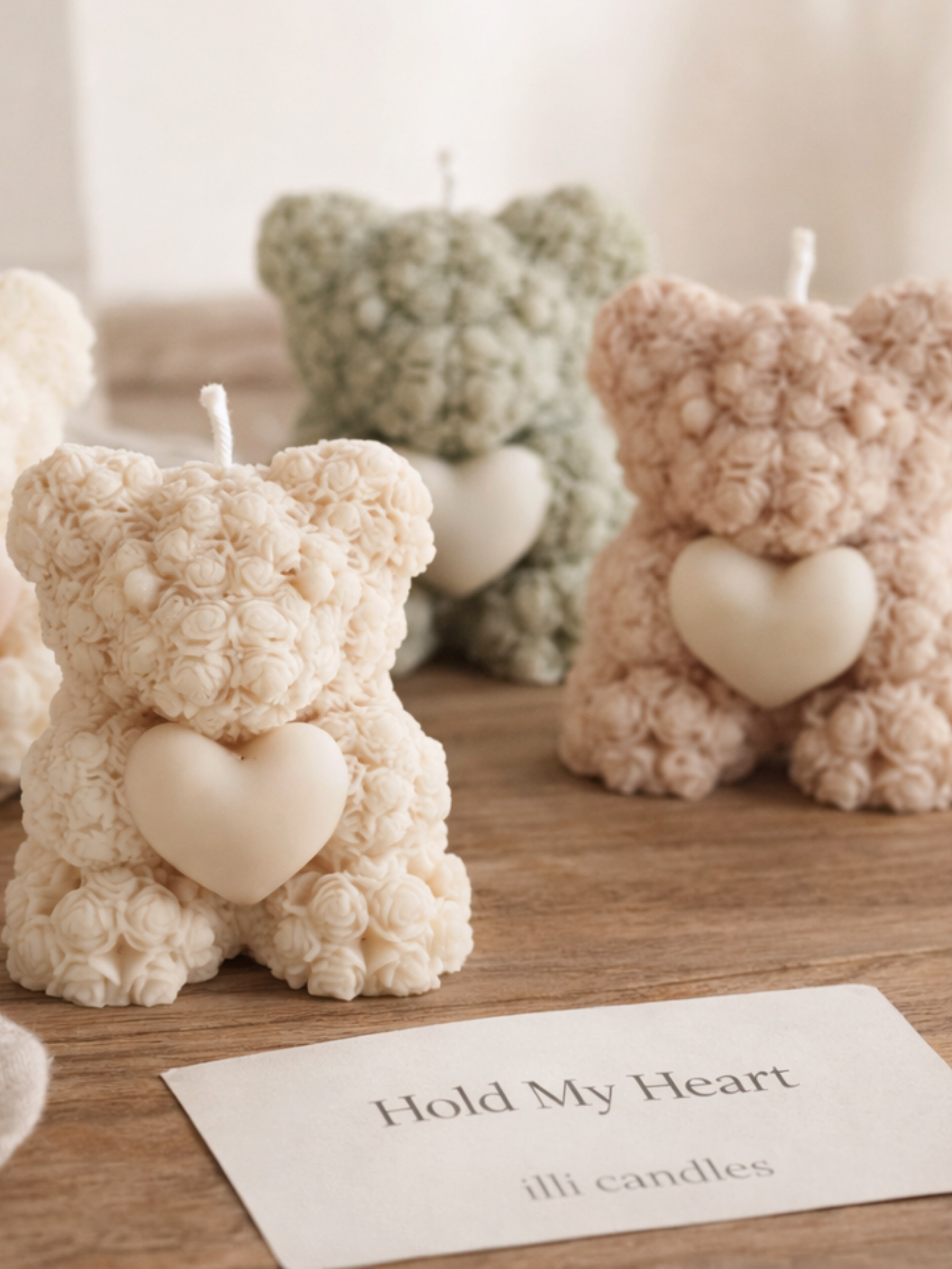 Hold My Heart – Teddy Candle (Valentine Collection)